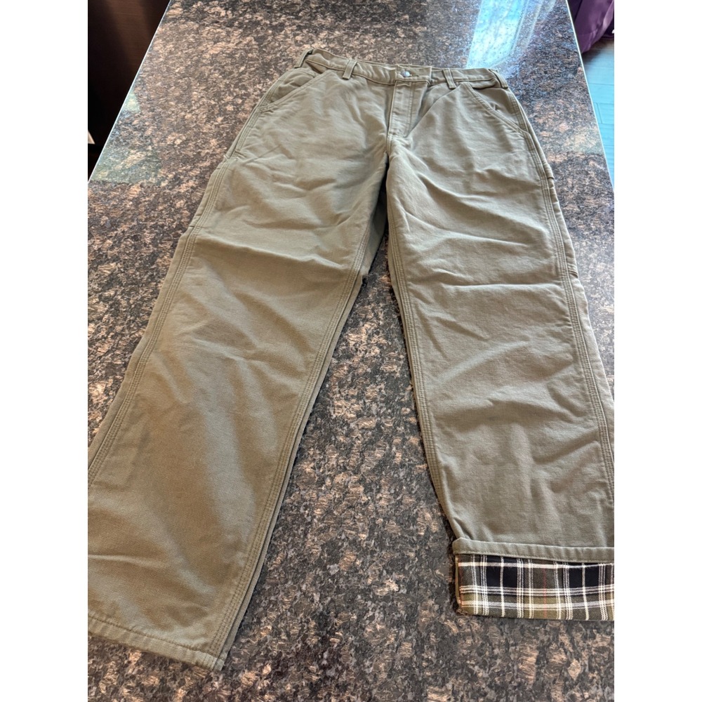 Carhartt Mens B111-MOS Loose Straight Washed‎ Duck Flannel Lined Dungaree 32x30